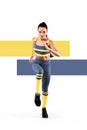 A strong athletic, women sprinter, running wearing in the sportswear, fitness and sport motivation. Runner concept with Royalty Free Stock Photo