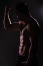 Strong Athletic Man Fitness Model  showing big muscles Royalty Free Stock Photo