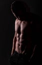 Strong Athletic Man Fitness Model  showing big muscles Royalty Free Stock Photo