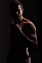 Strong Athletic Man Fitness Model Torso showing big muscles Royalty Free Stock Photo