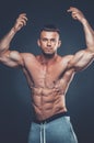 Strong Athletic Man Fitness Model Torso showing six pack abs. is Royalty Free Stock Photo