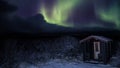 Strong Aurora Borealis or Northern Lights in Iceland during winter