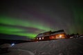 Strong Aurora over sky at Fairbanks, Alaska Royalty Free Stock Photo