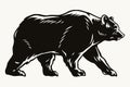 Strong bear black silhouette concept