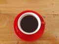 strong black coffee in a red cup Royalty Free Stock Photo