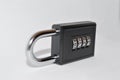 A strong black and stainless steal combination padlock Royalty Free Stock Photo