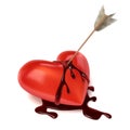 Strong bleeding heart with arrow.