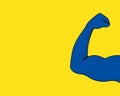 Strong arm with biceps muscle pop art minimalist poster