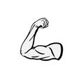 Strong Bodybuilder Biceps Flex Arm Vector Icon Royalty Free Stock Photo