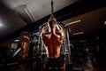 Strong Bodybuilder Doing Heavy Weight Exercise For Back Royalty Free Stock Photo
