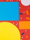 Strong Bold Geometric Patterns or Shapes on a Red Background