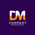 Strong and bold Initial Letter DM Logo vector