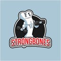 Strong Bones Lifting Barbell Color Logo Illustration