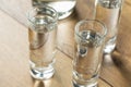Strong Boozy Russian Vodka Shots Royalty Free Stock Photo
