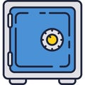 Strong box icon vector safe with door code