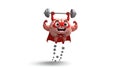 Strong Brain Superhero Lifting Weights, Power and Intelligence Royalty Free Stock Photo