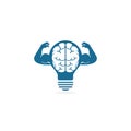 Strong brain vector logo design. Royalty Free Stock Photo