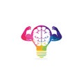 Strong brain vector logo design. Royalty Free Stock Photo
