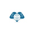 Strong brain vector logo design.