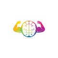 Strong brain vector logo design.