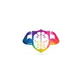 Strong brain vector logo design.
