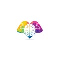 Strong brain vector logo design.