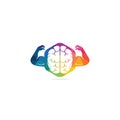 Strong brain vector logo design.