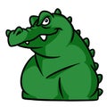 Strong brutal crocodile animal character cartoon illustration
