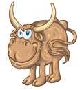 Strong bull character cartoon