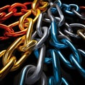 A strong chain made up of diverse links and multiple colors