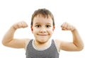 Strong Child Showing His Muscles Royalty Free Stock Photo