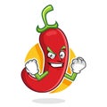 Strong chili pepper mascot, chili pepper character, chili pepper