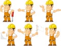 Strong Construction Worker Mascot 8 Royalty Free Stock Photo