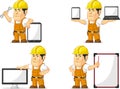 Strong Construction Worker Mascot 12 Royalty Free Stock Photo