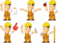 Strong Construction Worker Mascot 7 Royalty Free Stock Photo