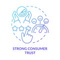 Strong consumer trust blue gradient concept icon Royalty Free Stock Photo