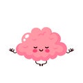 Strong cute healthy happy human brain meditate Royalty Free Stock Photo