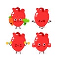 Strong cute healthy happy human heart Royalty Free Stock Photo