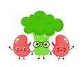 Strong cute healthy happy kidneys Royalty Free Stock Photo