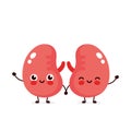 Strong cute healthy happy kidneys Royalty Free Stock Photo