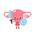 Strong cute healthy happy uterus