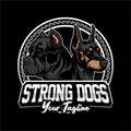 STRONG DOG MASCOT LOGO VECTORILLUSTRATION