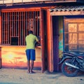 Strong drink alcohol store in the village . Sri Lanka