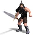 Strong dwarf with sword