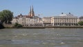 Strong ebb flow on Adour river in Bayonne