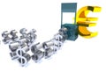 Strong Euro Weak Dollar Royalty Free Stock Photo