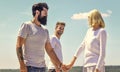 Strong feelings. Confident in her choice. True love. Love date concept. Lovely couple holding hands. Forever together Royalty Free Stock Photo