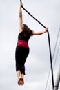 Strong female acrobat.
