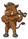 A strong ferocious boar bodybuilder