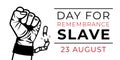 Strong fist in handcuffs with broken chain. Design template of day for remembrance slave. International Day for the